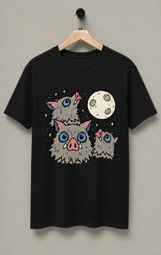 Inosuke Hashibira Three Wolf T-Shirt